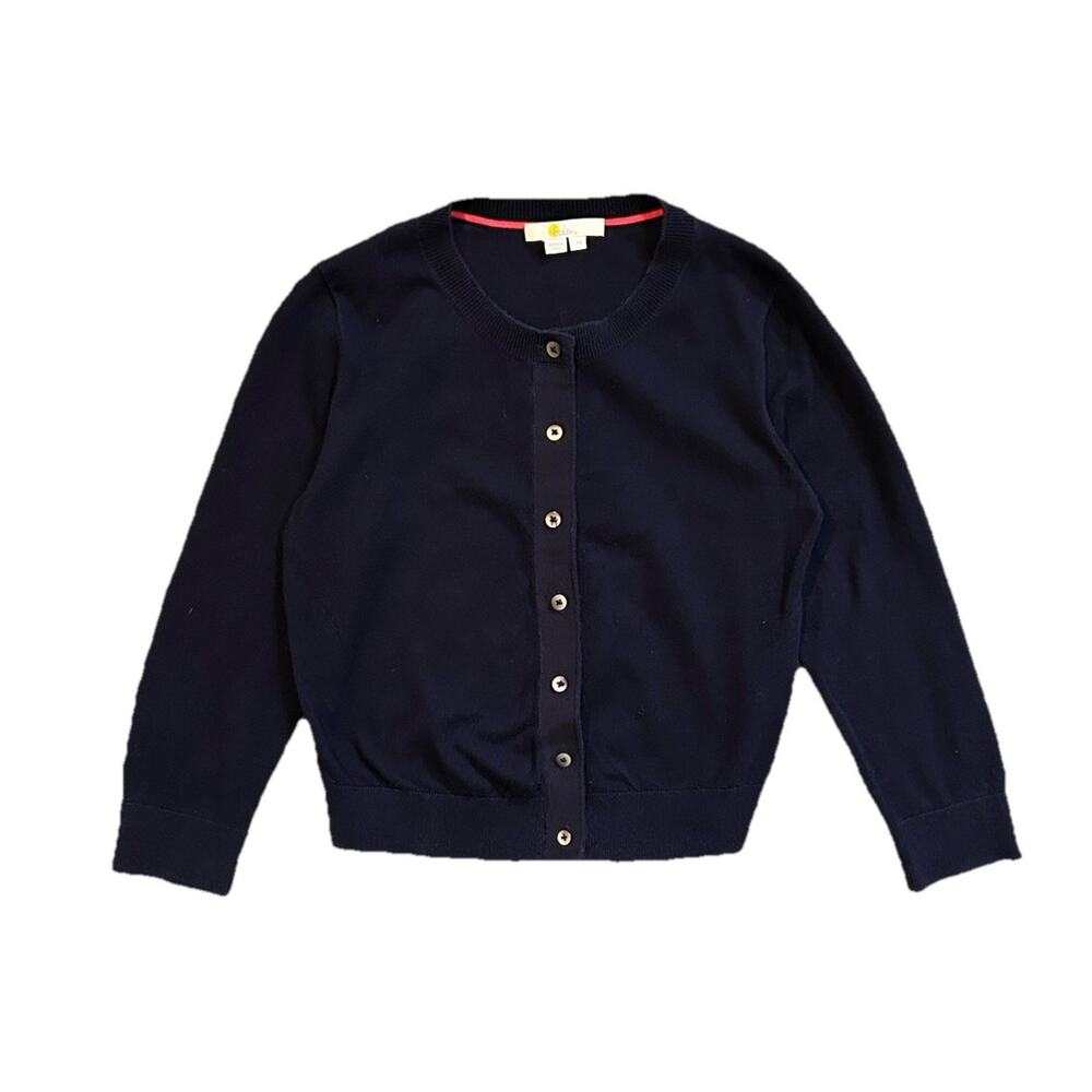 Boden Navy Blue Cotton Blend Button Front Cardigan 3/4 Sleeves Women’s Size XS